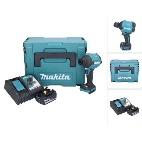 Makita DAS180RF1J 18V Soplador de polvo sin cable y sin escobillas + 1x Batería 3.0Ah + Cargador + Maletín Makpac