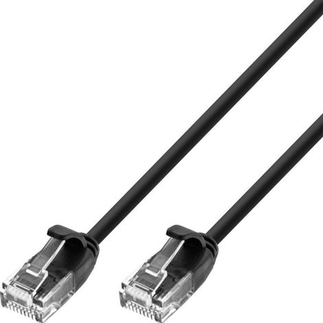 WP Europe Câble Patch Cat.6A U/UTP Slim LSZH RJ-45 AWG28/7 500MHz 0,5M Noir