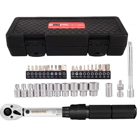 Ej.Life 35 pcs 1/4 Pouce Jeu de Douilles Outil de Reparation de Voiture Outils de Cle combinee dynamometrique a cliquet Reparation Automobile (1/5)