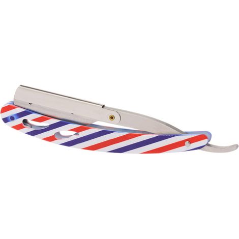 Navaja de afeitar recta de acero inoxidable, plegable y segura para salones de belleza, herramienta de afeitado colorida