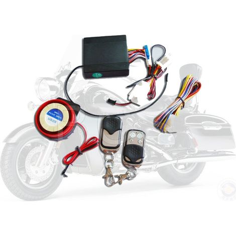TRADE SHOP - Kit Antifurto Moto Scooter Con 2 Telecomandi Centralizzato Sirena 125 Db Allarme -