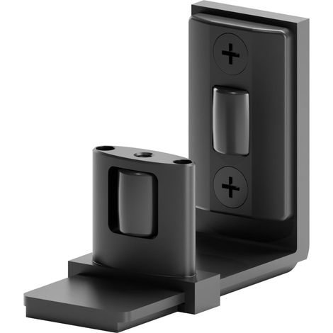 Guide Porte Coulissante Guide Sol Porte Coulissante, Design Affleurant Flexible Réglable en U, Montage Mural, Noir (1/5)