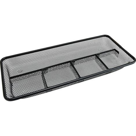 Boîte de rangement de tiroir de bureau en métal grillagé - Noir (1/5)
