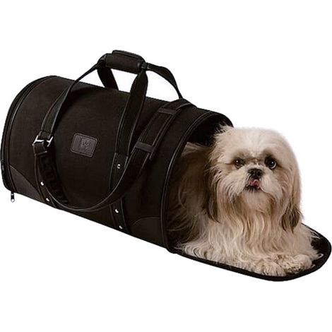 Borsa Trasportino Rigida Parisien Nero 47x30x30 cm per Cani e Gatti