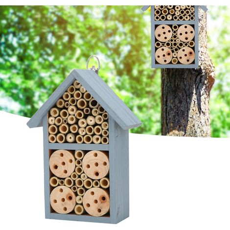 Maison à insectes suspendue en bois, abri pour papillons et abeilles, fournitures de jardin (1/5)