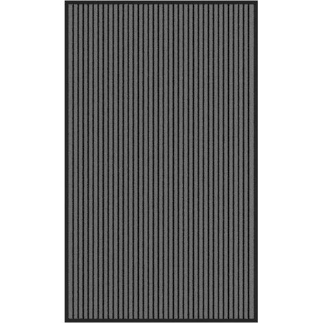 Zerbino a righe resistente per uso interno ed esterno 90 x 150 cm assorbente antiscivolo PP nero 020058142