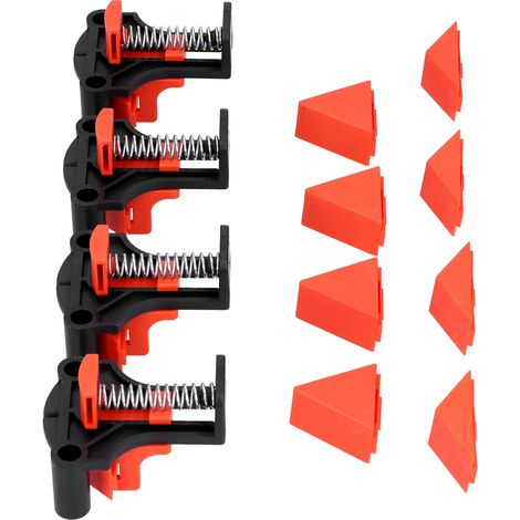 Équerre de serrage à angle droit, étau de fixation pour menuiserie, perçage et installation, multi-angle, kit de 2 pinces de maintien en bois (1/5)