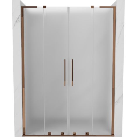 Mexen Velar L Duo porte de douche coulissante 160 cm, givrée, or rose - 871-160-003-32-60 (1/5)