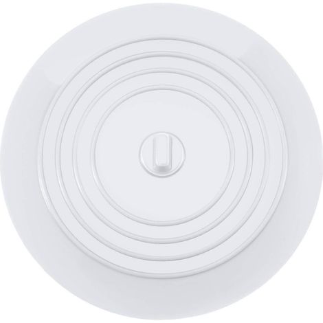 Bouchon d'évier en silicone, diamètre 15,3 cm, pour cuisines, salles de bains et buanderies. Bouchon universel (1 pièce, blanc). (1/5)
