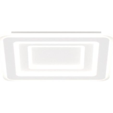 Plafoniera moderna top light zoom 1220 50 led cct switch metallo, finitura metallo bianco