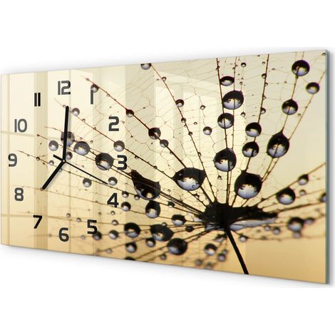 Horloge Murale Touche Décorative 60x30 cm Verre Trempé Salon Cuisine Empreintes digitales (1/5)