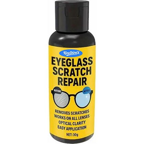 Spray nettoyant pour lunettes : restaure la clarté des verres, élimine le jaunissement et les rayures, idéal pour l’entretien des lunettes et des verres. Jaune (1/5)