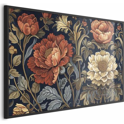 Poster – Großes Wandteppichblumenmuster im Retro-Stil (1/4)