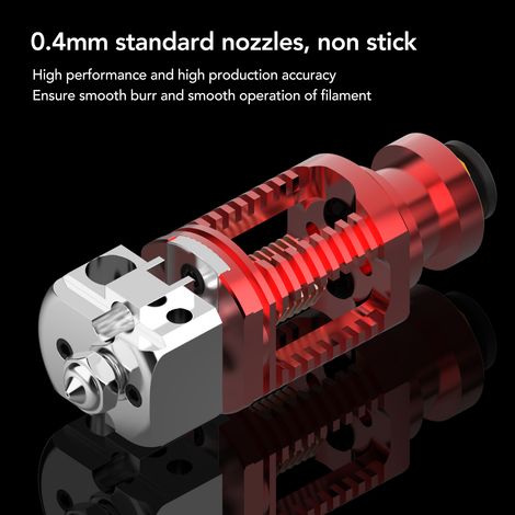 3D-Drucker-Kit, Ganzmetall, hochtemperaturbeständiger Extruder aus Kupferlegierung, Zubehörteil, rot (1/5)