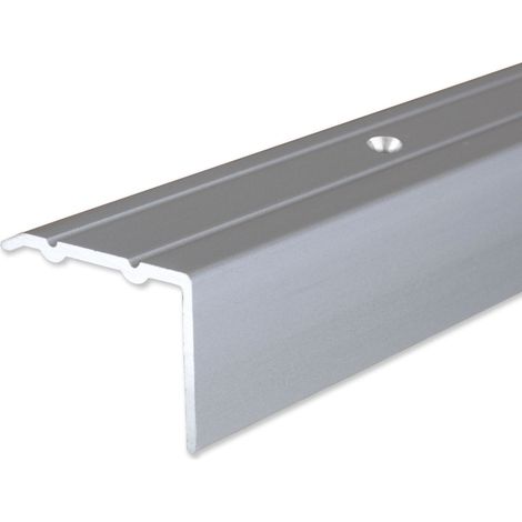 PROVISTON Winkelprofil Aluminium eloxiert Silber Breite 24.5 mm Höhe 18 mm Länge 1000 mm Gebohrt Treppenkantenprofil Treppenwinkel Treppenkante Kombiwinkel 1 Stück
