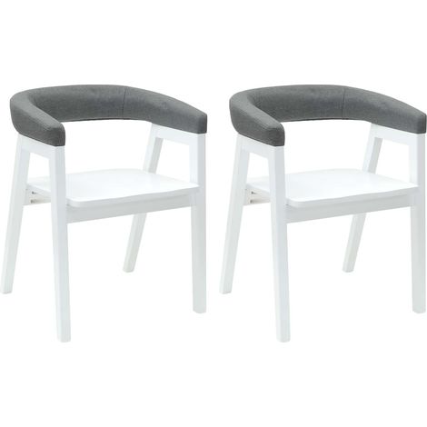 Maison Exclusive - Sedie da pranzo 2 pz Legno di gomma solido Bianco (1/5)