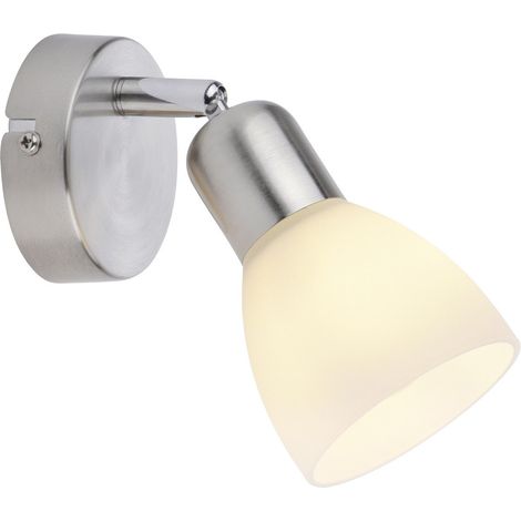 JustLight 1er Spot Karo stahl-weiß 14 x 8 cm E14, max. 40 W Wandlampen