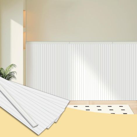 Kit de lambris préfabriqué à assembler, prêt à monter, recouvre 3 m x 1 m, lattes de moulures peintures pour mur d’accent (1/5)