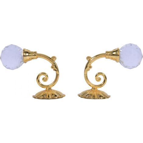CCYKXA Set of 2 Curtain Tiebacks, Wall-mounted Curtain Tiebacks, Crystal Curtain Hooks, Curtain Tiebacks Decorative Curtain Hooks with Crystal Ball for Home and Office Window