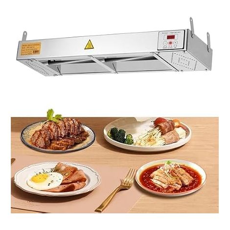 Food Heat Lamp 650W Heat Lamp with Adjustable Temperature 30-100℃ and Digital Display for Kitchen Restaurant Buffet