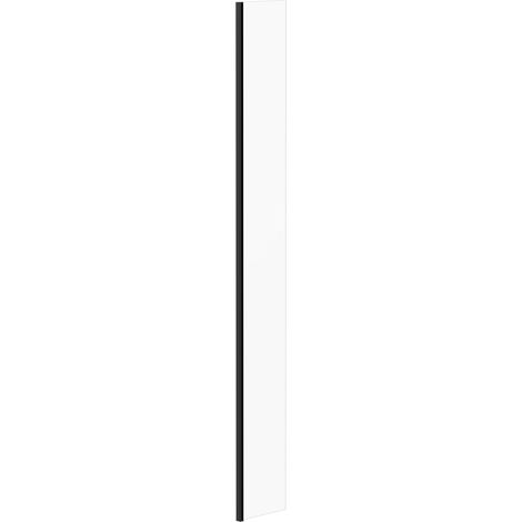 Colore 10mm Clear Glass Matt Black 2000mm x 250mm Walk In Fixed Return Shower Screen (1/5)
