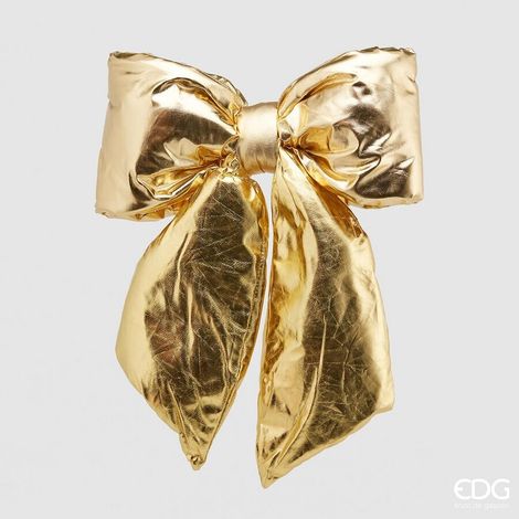 EDG Enzo De Gasperi Fiocco Natale Lamé 40 x 48 Cm Gold
