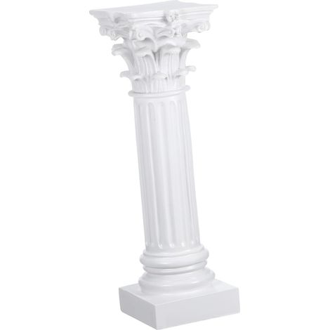 Bougeoir à Pilier Romain Décoratif 18 Cm en Résine Blanche Vintage, Bougeoirs Délicats Multifonctionnels pour Bureau Et Micro-Paysage, Décoration Intérieure Élégante pour Fête Et Maison (1/5)