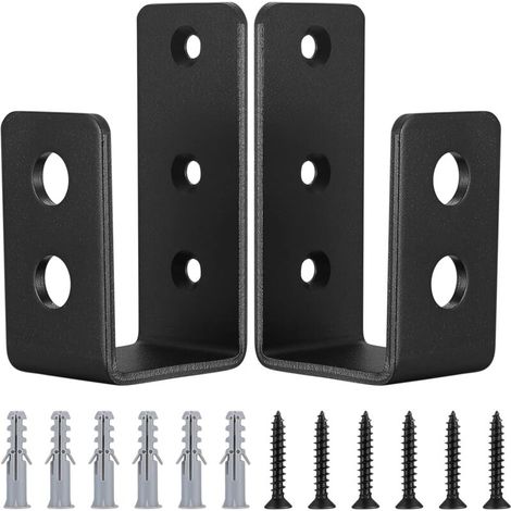 2 Supports de Serrure de Porte en Acier en Forme de U, pour Renforcement des Portes de Grange, Garage et Atelier