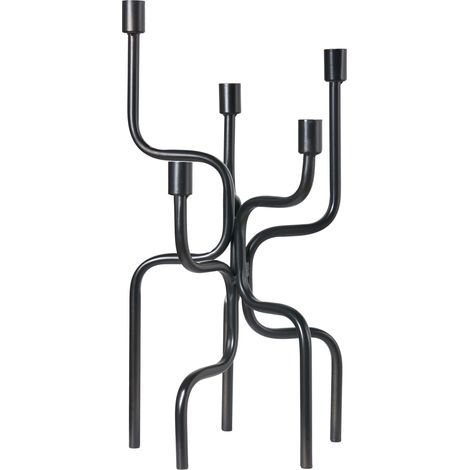 Candelabro para 5 velas decoración minimalista negro Porrtela