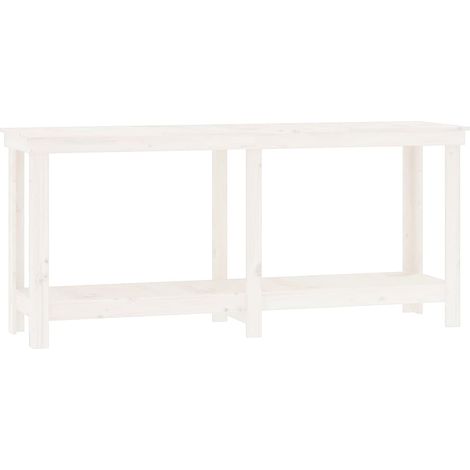 Banc de travail Blanc 180x50x80 cm Bois de pin massif