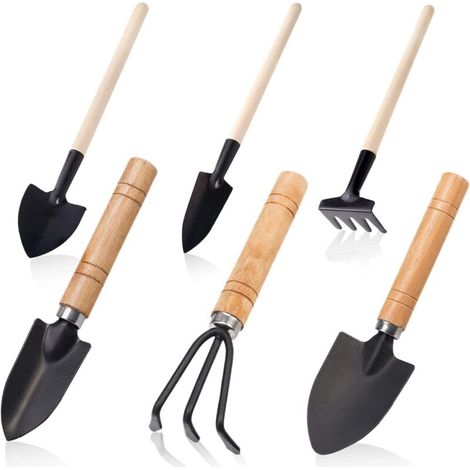 Set di 6 attrezzi da giardinaggio, mini attrezzi da giardinaggio, adatti per allentare il terreno e trapiantare piccole piante in vaso, un regalo per gli appassionati di giardinaggio (1/4)