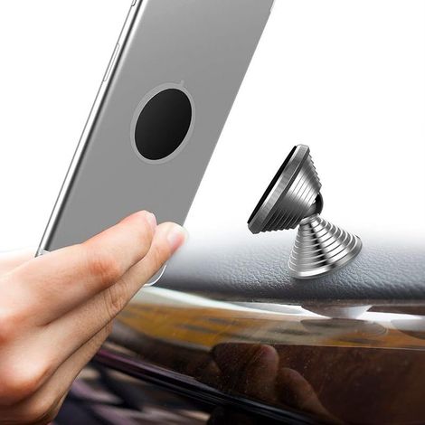 9 Pièces Plaque Metallique Telephone (9 Rondes) avec Adhésif pour Support Téléphone Voiture Magnétique/Aimant Telephone Voiture et Autres Produits Aimanté, Noir (1/5)