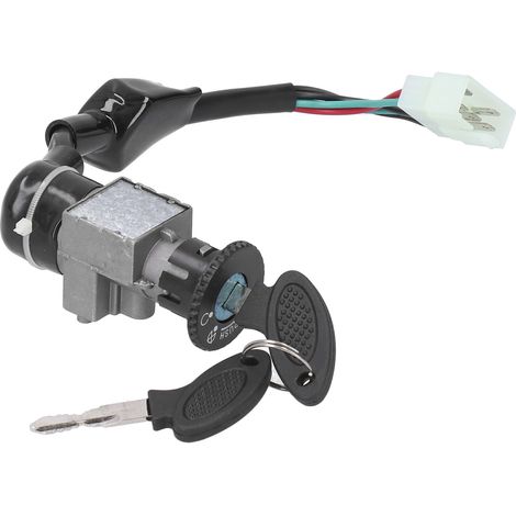 Kit de démarrage comprenant : contacteur d'allumage, bouchon de réservoir d'essence, verrou de selle, clé et prise 5 broches, compatible avec les scooters (cyclomoteurs) GY6 de 50 et 150 cm³. (1/5)