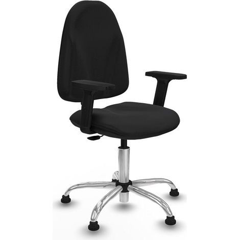Piqueras y Crespo Silla de Oficina Moderna Negra con Acabado Cromado (1/3)