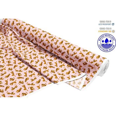 TISSUS DÉCORATIFS D'EXTÉRIEUR OXFORD - Motif tigre sur fond rose I DR087 (1/5)