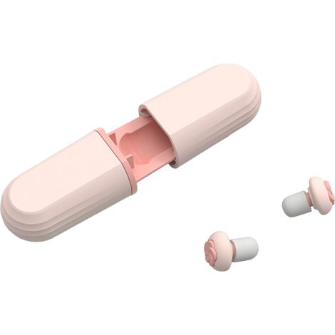 Bouchons d'oreilles antibruts réutilisables en silicone, 6 paires, réduction de bruit, pour sommeil et travail, rose. (1/5)