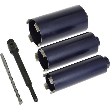 Set de forage à sec SDS Plus avec couronnes de forage diamantées à