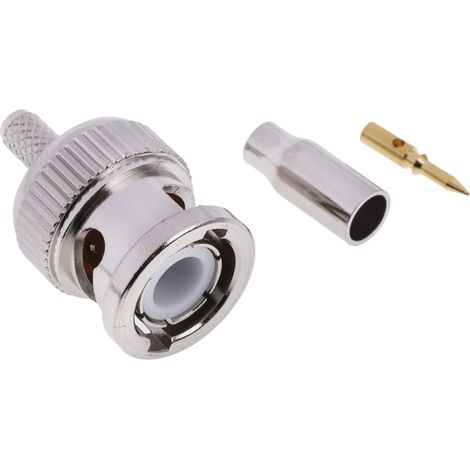 Connecteur coaxial RS PRO Mâle Droit, raccordement A sertir 50O Montage sur câble ( Prix pour 1 ) (1/2)