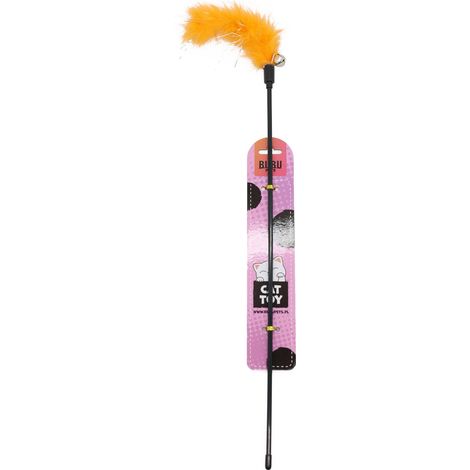 Bubu Pets  Giocattolo per gatti  Canna da pesca con piuma colorata e campanellino 44-58cm - Canna da pesca con piuma colorata e campanellino 44-58cm (1/3)