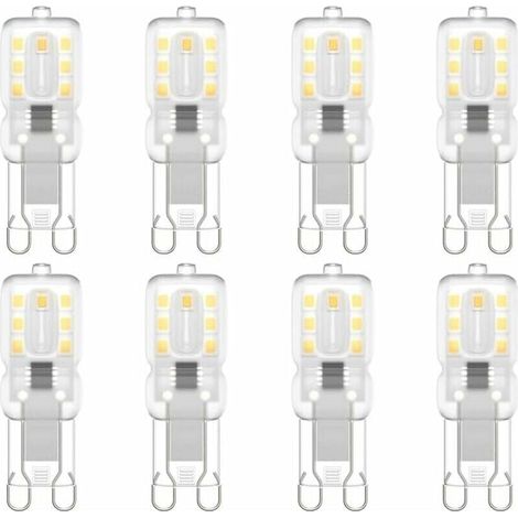 Ampoule LED G9, G9 LED 220V Blanc Naturel 3000K 3W Equivalent à Halogène 30W Halogène Lumière 8-Pack (1/4)