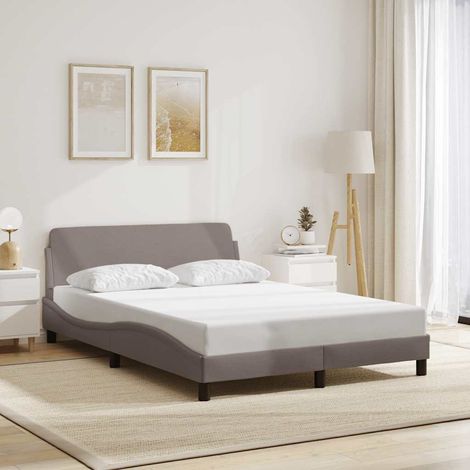 Bettgestell "Dover" Taupe 140x190 cm Stoff