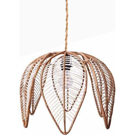 Suspension en rotin "Bintan" en forme de fleur - Corde boho chic (1/5)