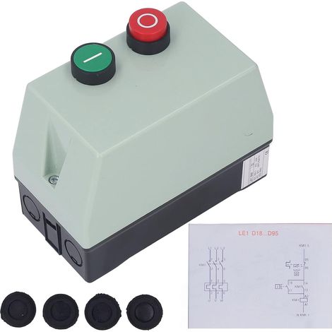 Démarreur magnétique, Démarreur de Moteur électrique Magnétique IP55 Interrupteur de Commande de Démarrage de Moteur étanche monophasé 220 230V 3 Phases (1/5)