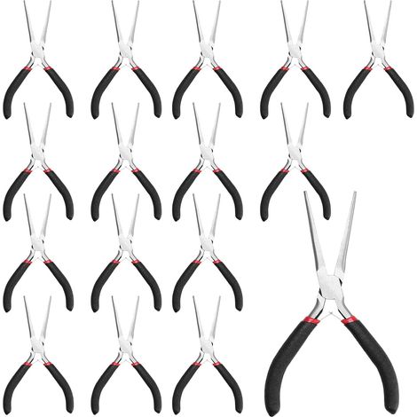Set di 15 pinze a becco lungo, pinze a becco lungo di precisione, dotate di punte extra lunghe e ganasce senza denti. (1/4)
