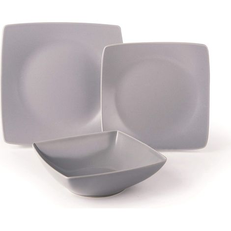 Excelsa Eclipse Servizio di Piatti 18 Pezzi, Ceramica, Grigio (1/5)