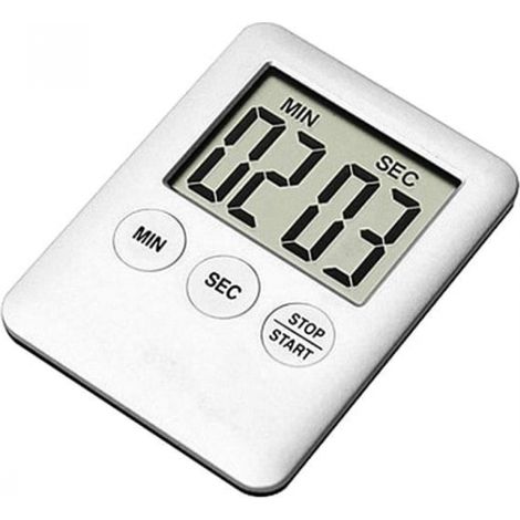 Minuteur numérique magnétique — Minuteur de cuisine blanc, minuteur de cuisson. 1 pièce.
