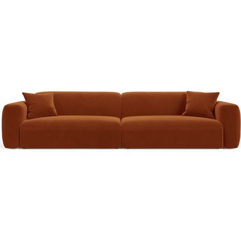 Canapé modulable 4 places en velours terracotta (1/4)