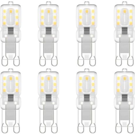 G9 LED Bulb, G9 LED 220V Natural White 5500K 3W Halogen Equivalent to 30W Halogen Light, 8-Pack [Energy Class E] (1/5)