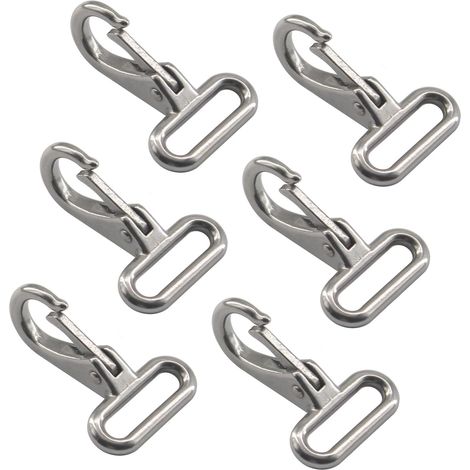 [NUNCA UTILIZADO]6 ganchos de seguridad con perno de ojo de liberación rápida de acero inoxidable 304 para aparejos de barcos y yates. (1/5)