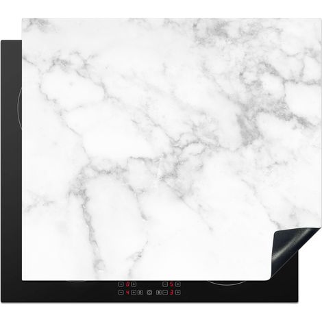 Induction Hob Protector Marble - Gray - White - Marble texture 57.6x51.6 cm